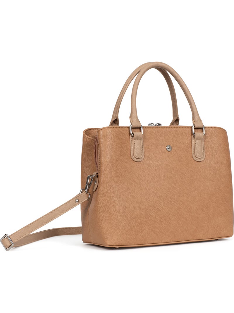 Bolso de mano 2 asas maya hexagona Marrón claro - Kiabi