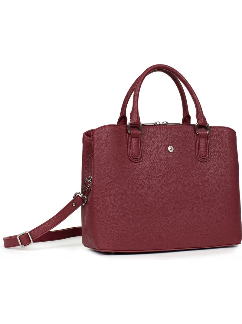 Bolso de mano 2 asas maya hexagona Rojo carmín - Kiabi