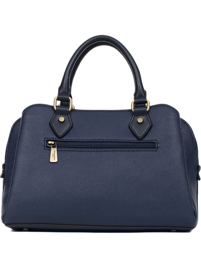 Bolso de mano 2 asas ronda hexagona Azul marino - Kiabi
