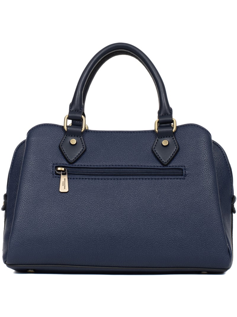 Bolso de mano 2 asas ronda hexagona Azul marino - Kiabi