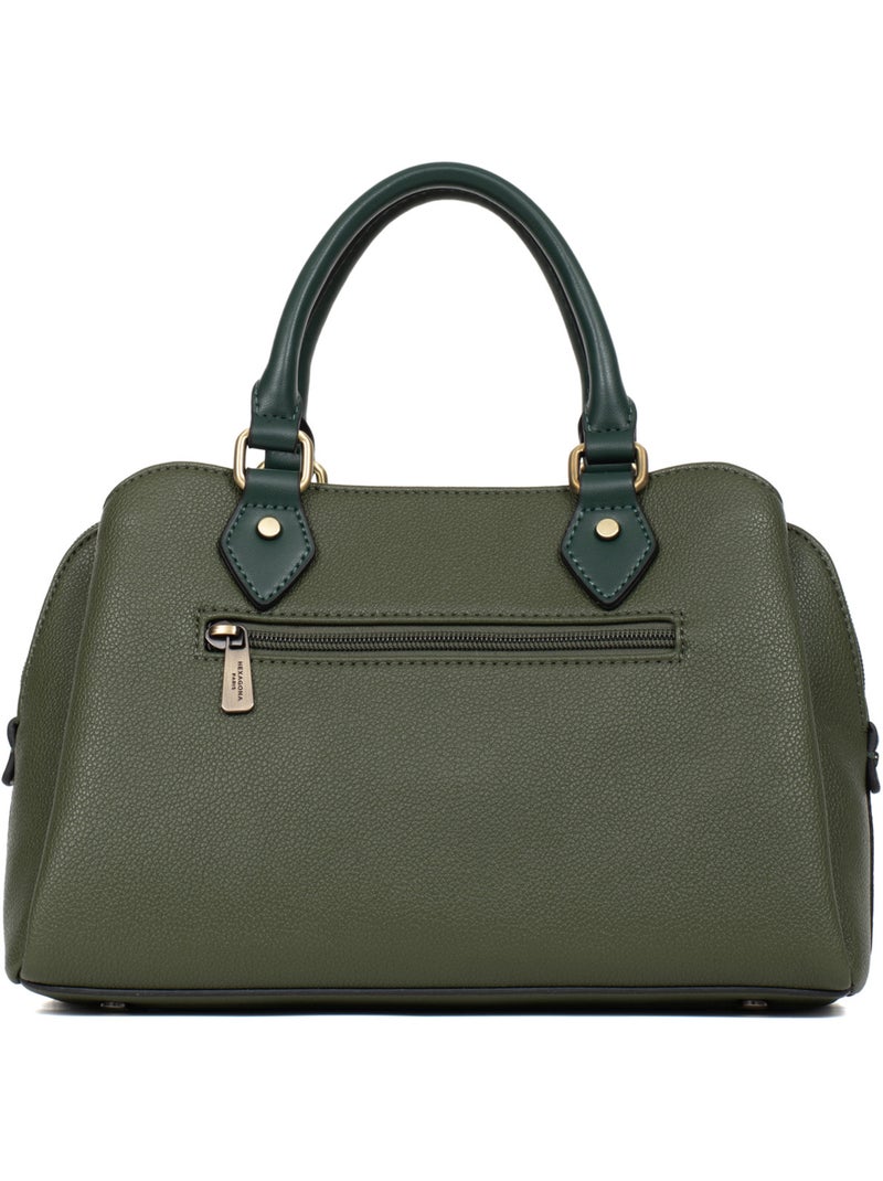 Bolso de mano 2 asas ronda hexagona Caqui - Kiabi