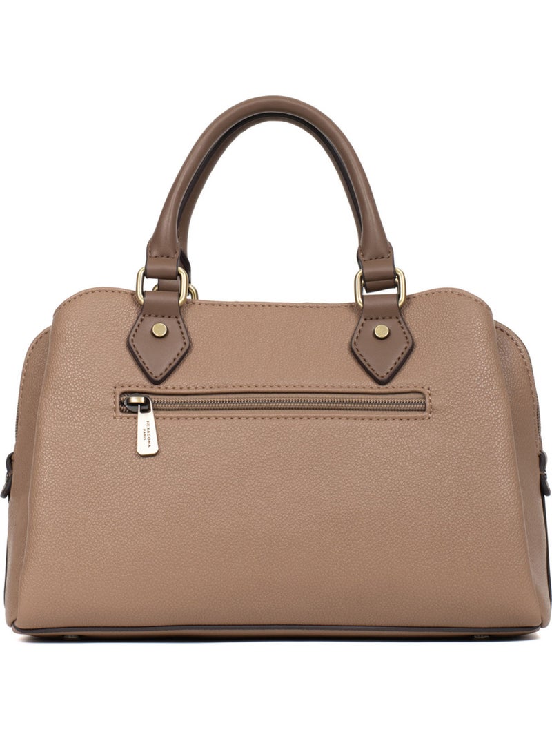 Bolso de mano 2 asas ronda hexagona Taupe - Kiabi