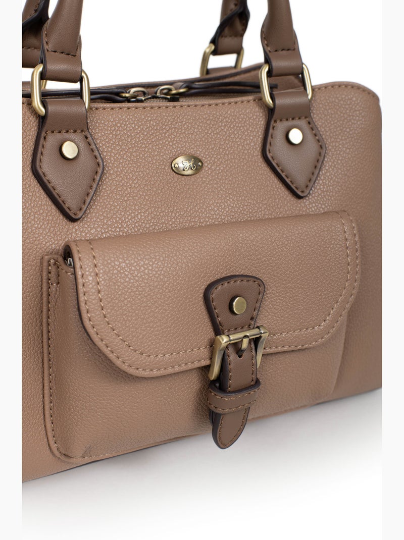 Bolso de mano 2 asas ronda hexagona Taupe - Kiabi