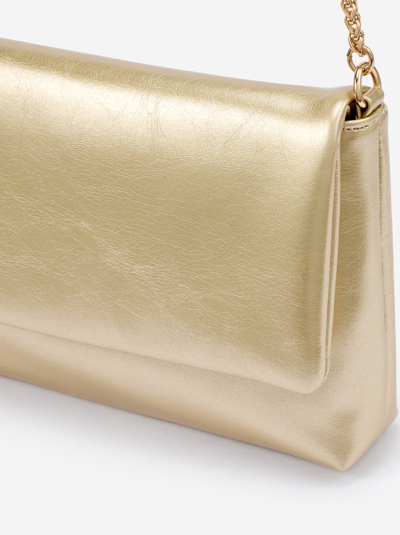 Bolso de mano con bandolera dorada Amarillo - Kiabi