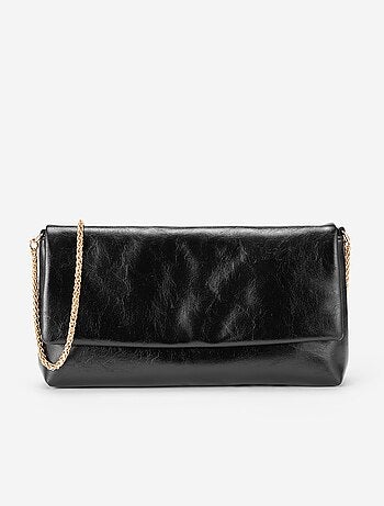 Bolso de mano con bandolera dorada