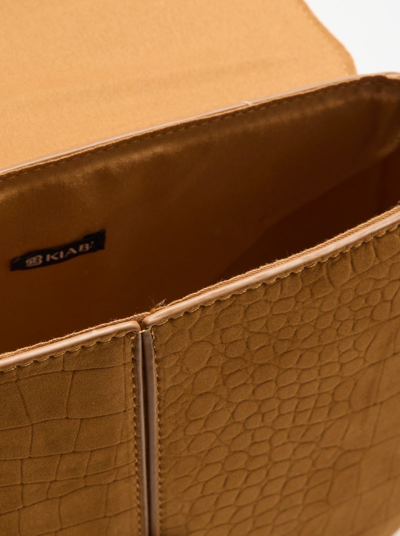 Bolso de mano de antelina Beige - Kiabi