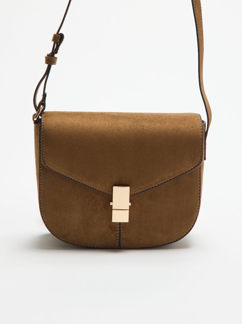 Bolso de mano de antelina Kaki - Kiabi