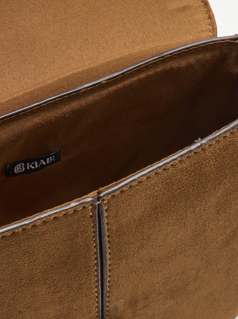 Bolso de mano de antelina Kaki - Kiabi