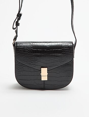 Bolso de mano de polipiel efecto cocodrilo