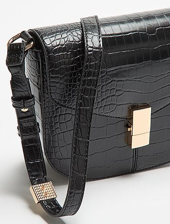 Bolso de mano de polipiel efecto cocodrilo