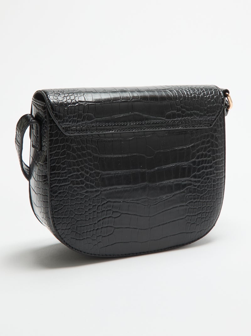 Bolso de mano de polipiel efecto cocodrilo Negro - Kiabi