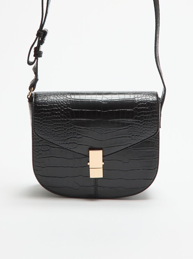 Bolso de mano de polipiel efecto cocodrilo Negro - Kiabi