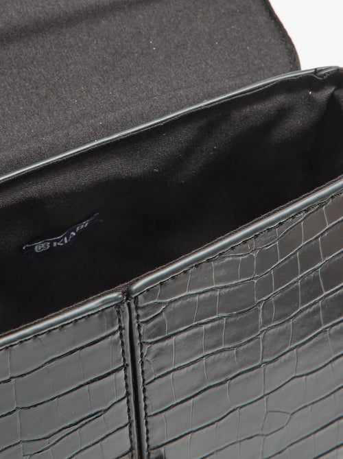 Bolso de mano de polipiel efecto cocodrilo - Kiabi