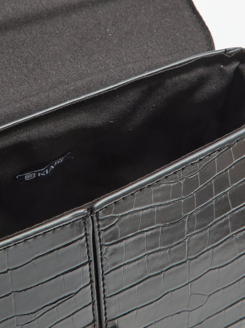Bolso de mano de polipiel efecto cocodrilo Negro - Kiabi