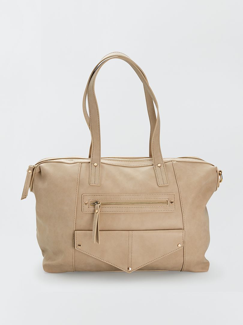 Bolso Grande De Material Sintético Acolchado - NEGRO - 18.00
