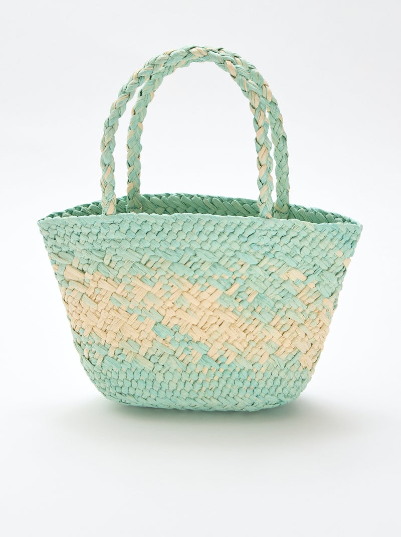 Bolso de papel trenzado Verde - Kiabi