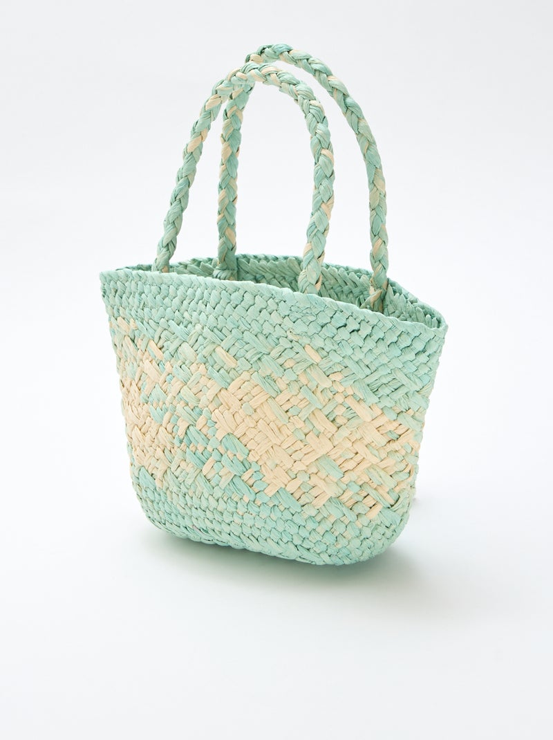 Bolso de papel trenzado Verde - Kiabi