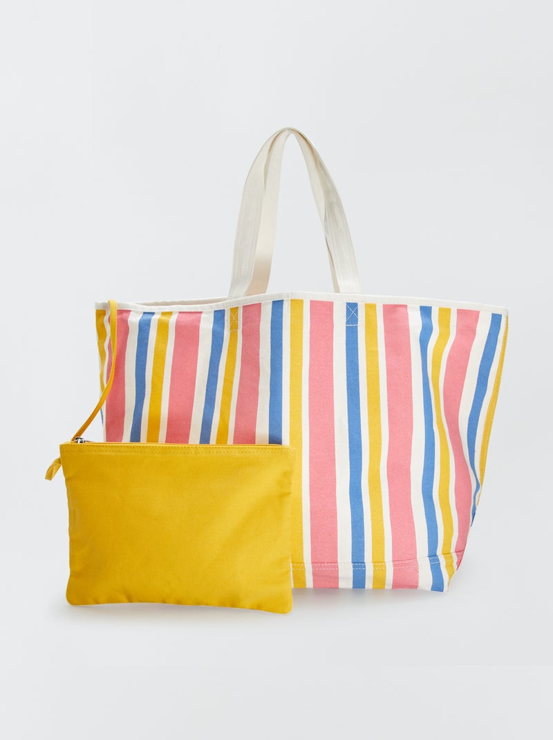 Bolso de playa + bolso pequeño ROSA - Kiabi