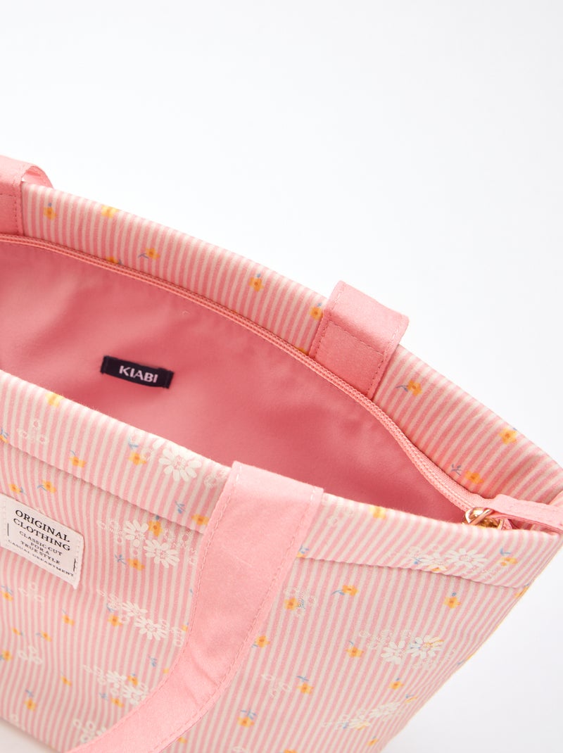 Bolso de tela acolchado Rosa - Kiabi