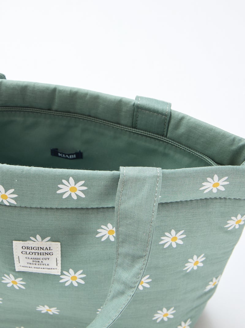 Bolso de tela acolchado Verde - Kiabi