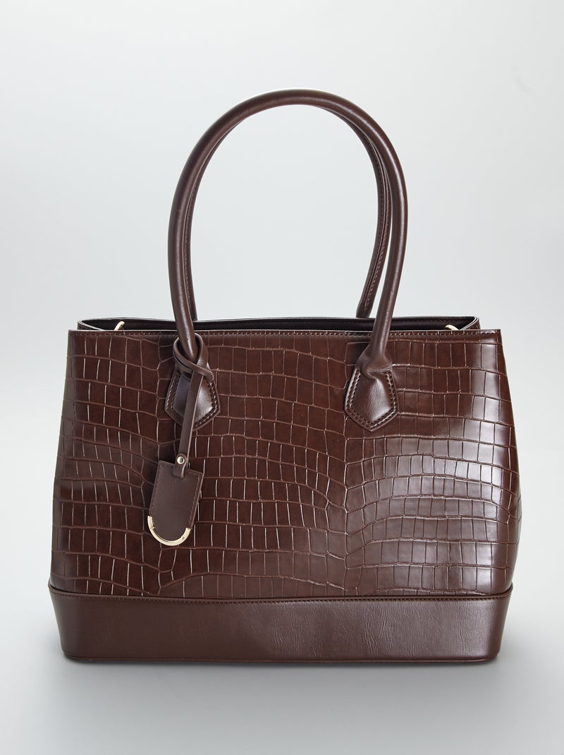 Bolso efecto cocodrilo MARRON - Kiabi