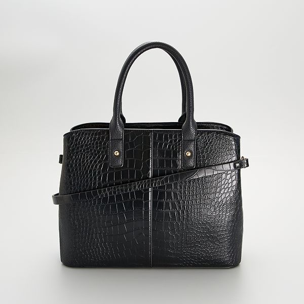 Bolso efecto cocodrilo Mujer talla 34 a 48 - negro - Kiabi - 17,00€