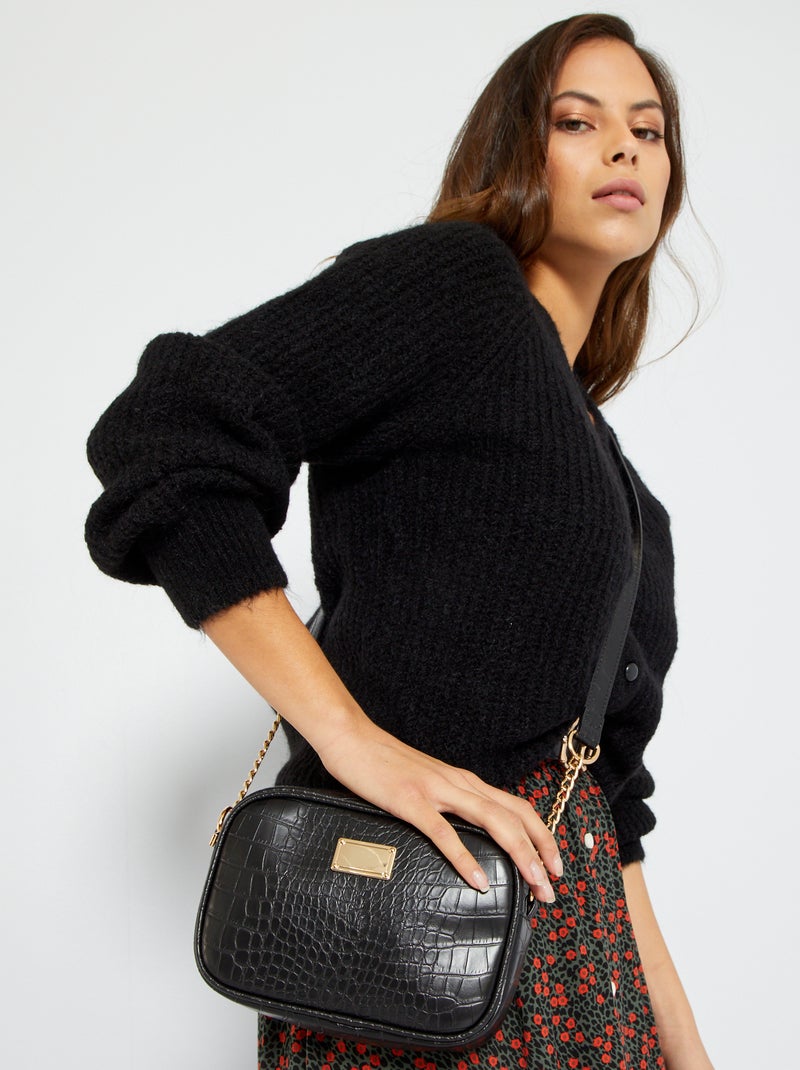 Bolso efecto cocodrilo NEGRO - Kiabi