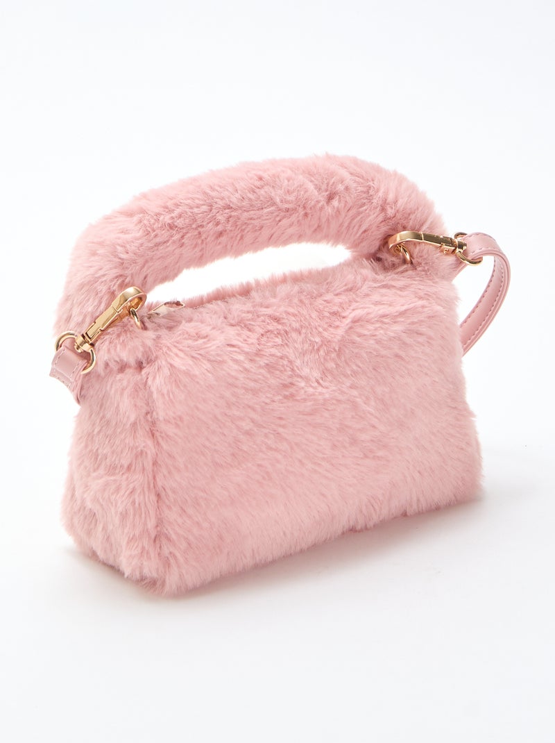Bolso efecto pelo Rosa - Kiabi