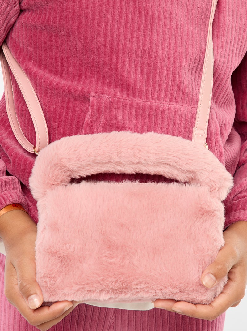 Bolso efecto pelo Rosa - Kiabi