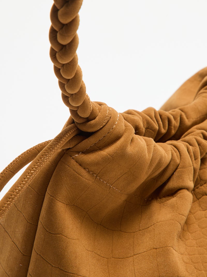 Bolso estilo saco de antelina Beige - Kiabi