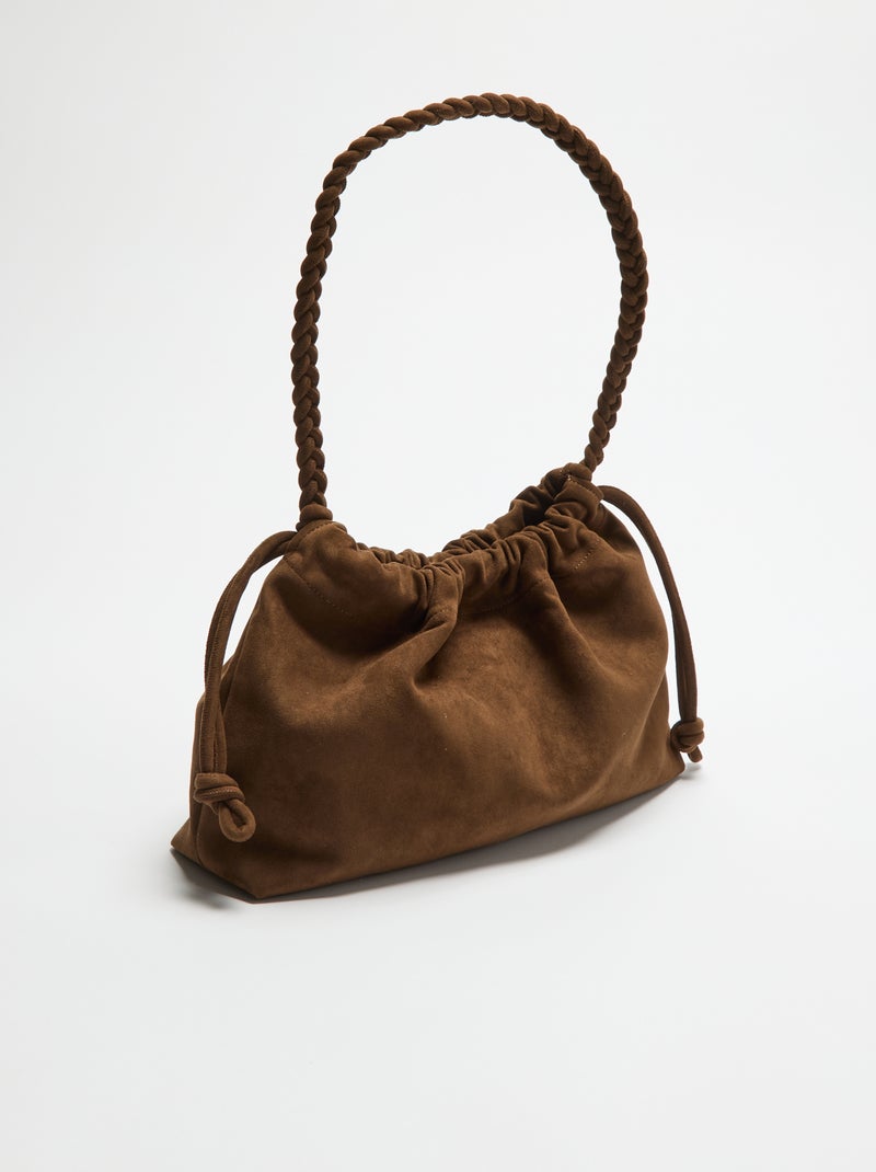 Bolso estilo saco de antelina Kaki - Kiabi