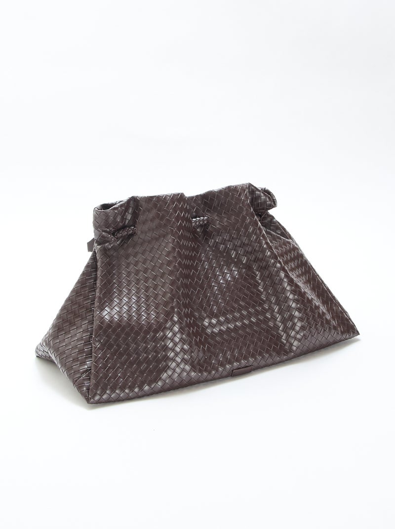 Bolso grande de imitación con efecto trenzado Marron - Kiabi
