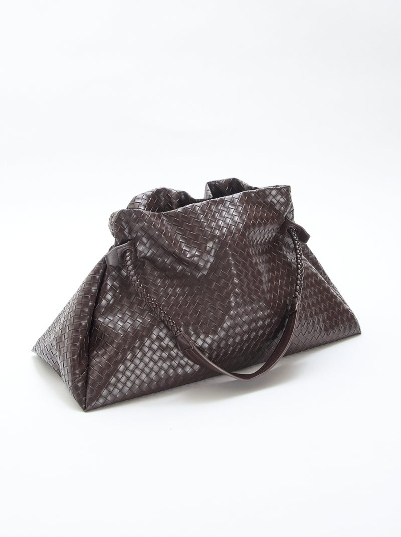Bolso grande de imitación con efecto trenzado Marron - Kiabi