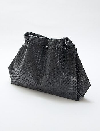 Bolso grande de imitación con efecto trenzado