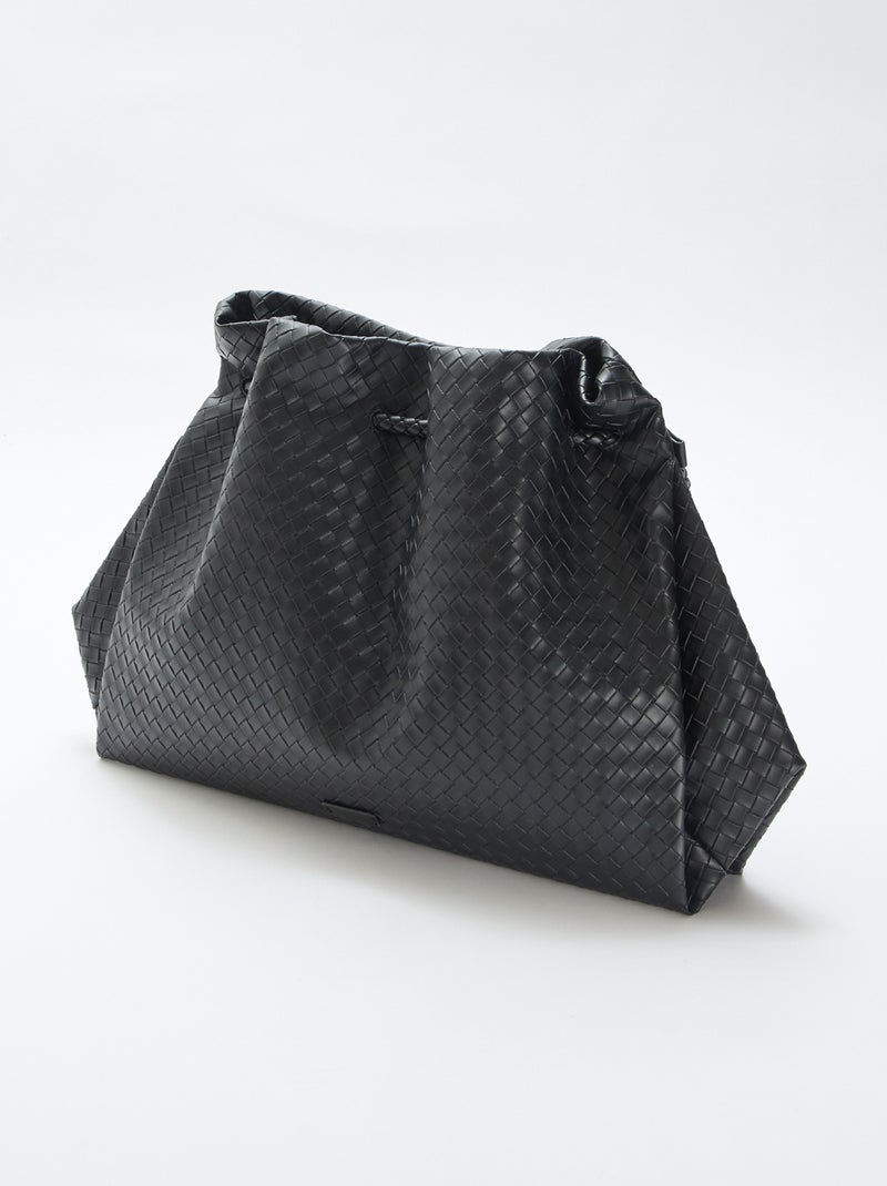 Bolso grande de imitación con efecto trenzado Negro - Kiabi