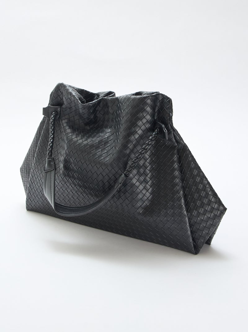 Bolso grande de imitación con efecto trenzado Negro - Kiabi