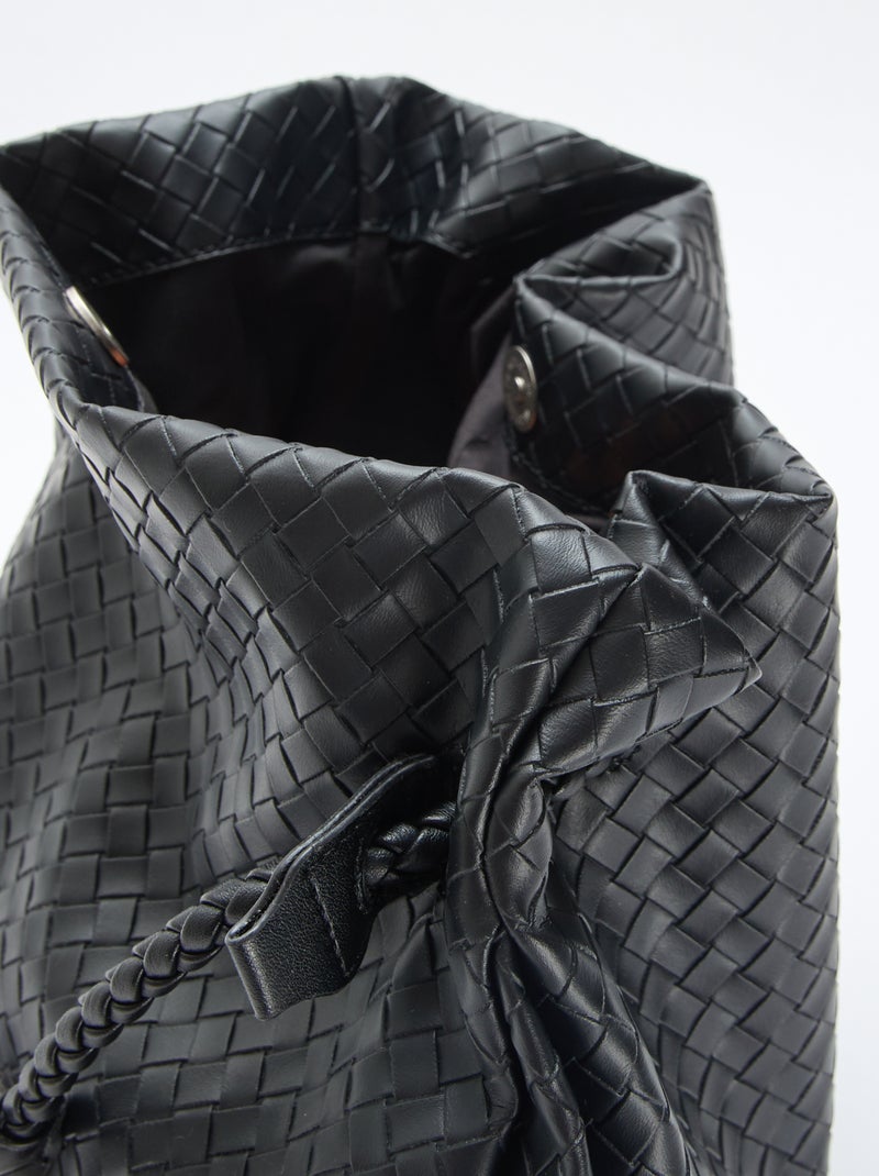 Bolso grande de imitación con efecto trenzado Negro - Kiabi