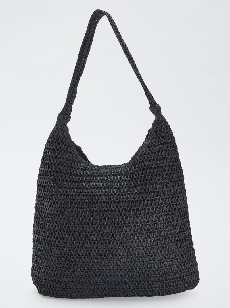Bolso grande de paja NEGRO - Kiabi