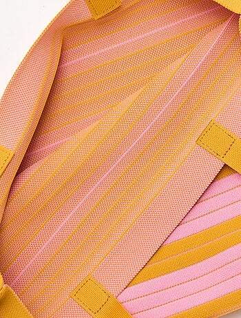 Bolso grande estilo cabás a rayas