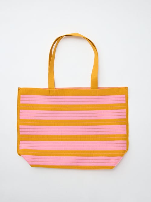 Bolso grande estilo cabás a rayas - Kiabi