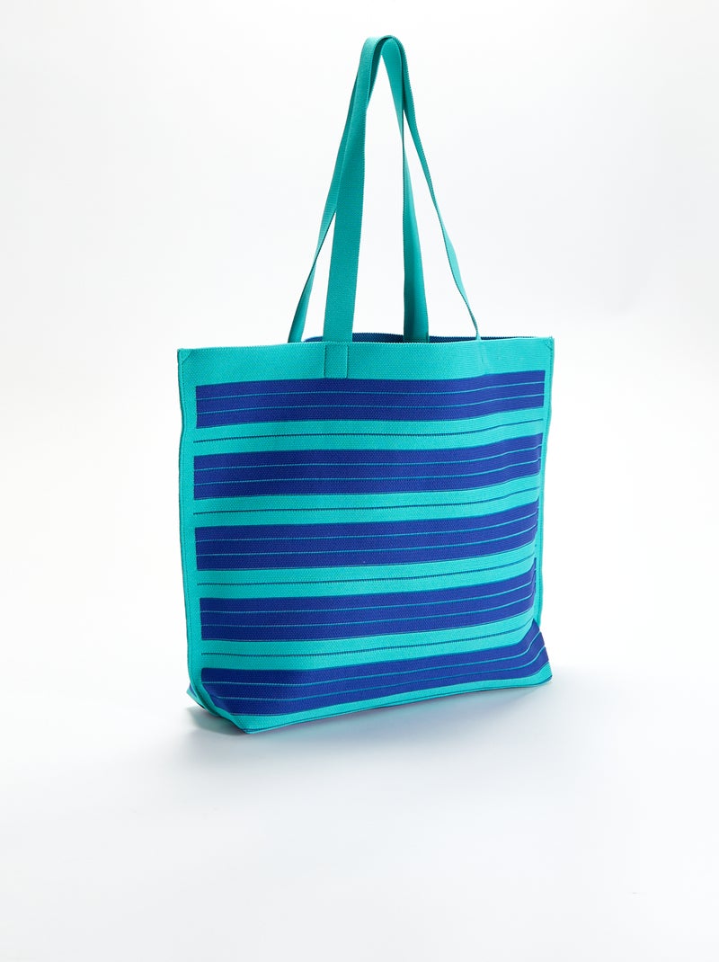 Bolso grande estilo cabás a rayas Azul - Kiabi