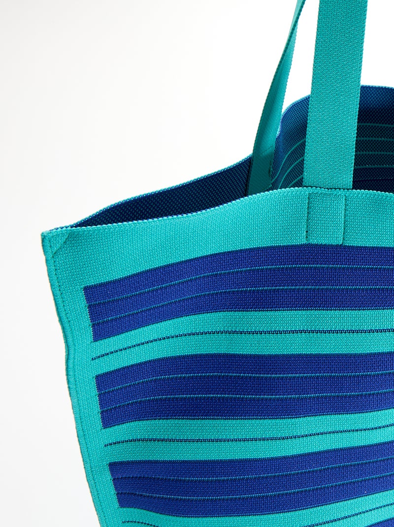 Bolso grande estilo cabás a rayas Azul - Kiabi