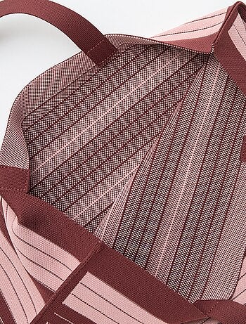 Bolso grande estilo cabás a rayas