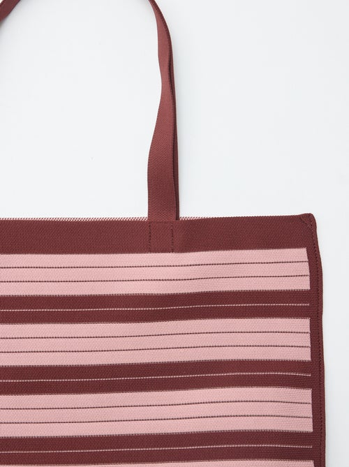 Bolso grande estilo cabás a rayas - Kiabi