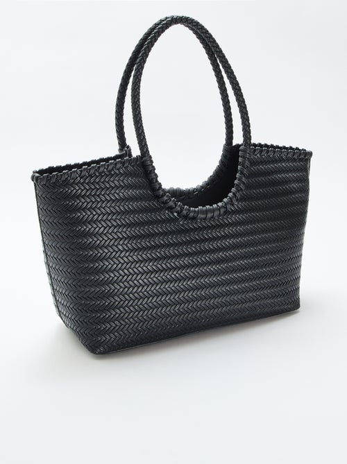 Bolso grande trenzado de forma rectangular - Kiabi