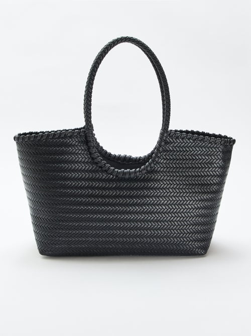 Bolso grande trenzado de forma rectangular - Kiabi