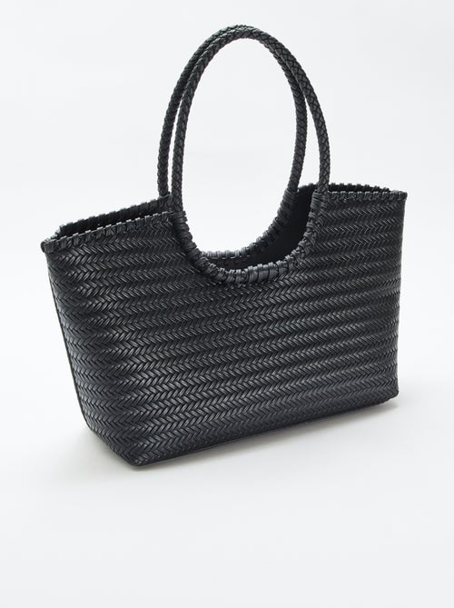 Bolso grande trenzado de forma rectangular - Kiabi