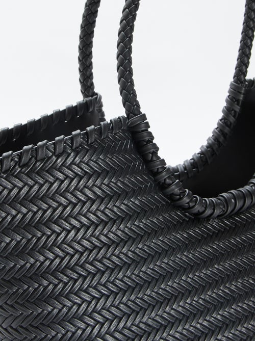 Bolso grande trenzado de forma rectangular - Kiabi