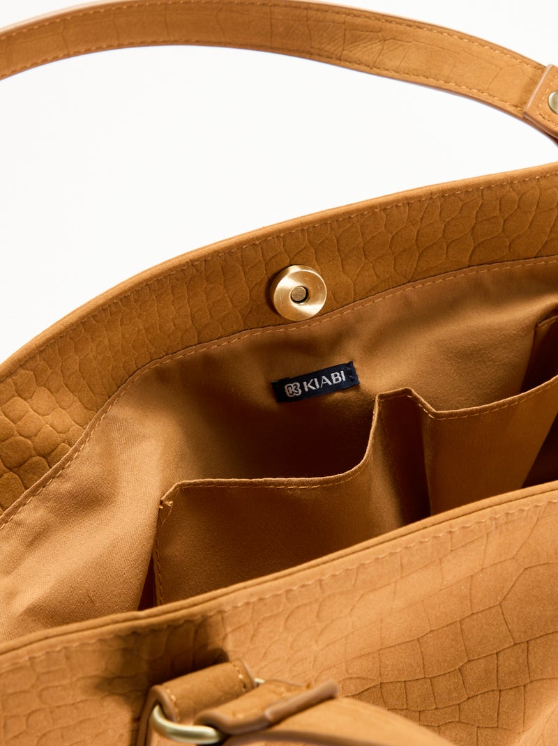 Bolso hobo con flecos Beige - Kiabi