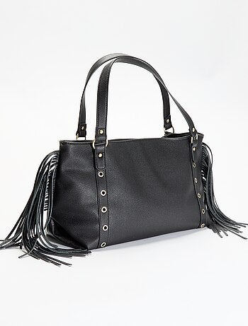 Bolso hobo con flecos de imitación